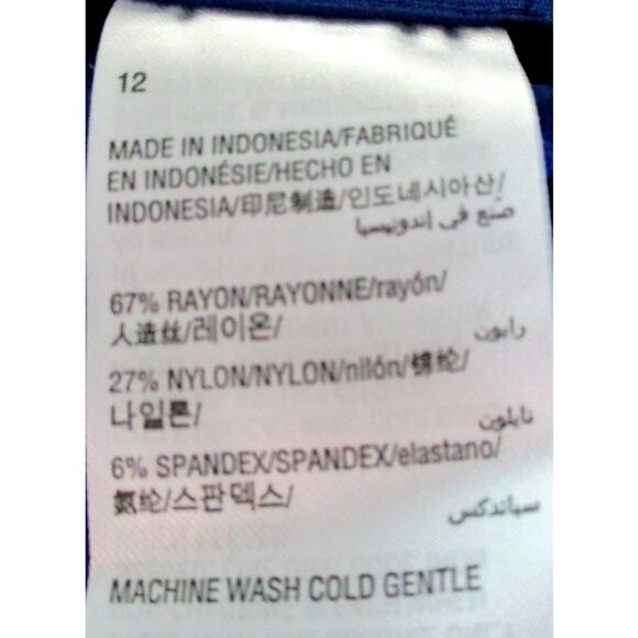 Alfani Women's Blue Mid Rise Taper Leg Stretch Zip Front Pants Size 12 - Picture 8 of 9